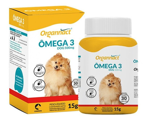 Omega 3 Dog 500g Organnact Suplemento Vitamínico Para Cães