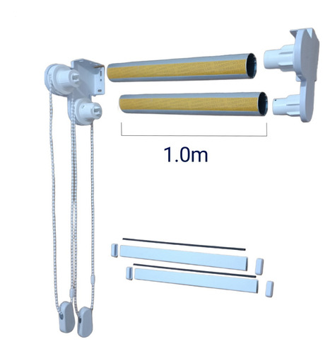 Kit Mecanismo Doble Cortina Roller 32 Mm+tubo Y Zocalo 1.0m 