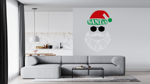 Vinil Autoadherible Navideño Decoración Santa Clause Barba