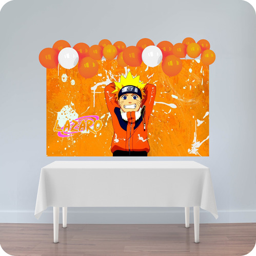 Banner Fondo Candy Bar Cumpleaños  Naruto 120x70