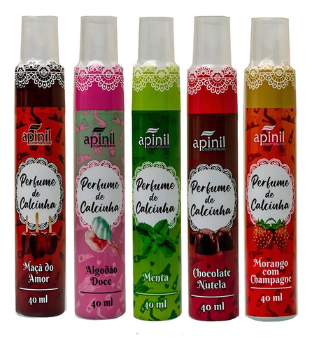 Kit C/ 05 Perfume De Calcinha Spray Aromático Apinil