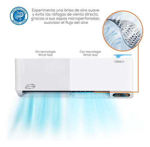 Minisplit Evans Fresh Air S23 1ton 220v Dual Frio/caliente