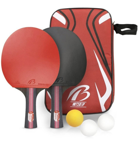 Kit De Ping Pong 2 Raqueta Tenis + Pelota Profesional