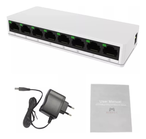 Switch 8 Puertos Red Lan Internet Cat Rj45 10/100mbps