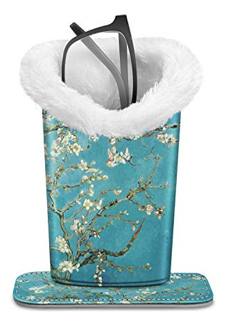 Soporte Para Anteojos Forro De Felpa Base Magnetica Flores
