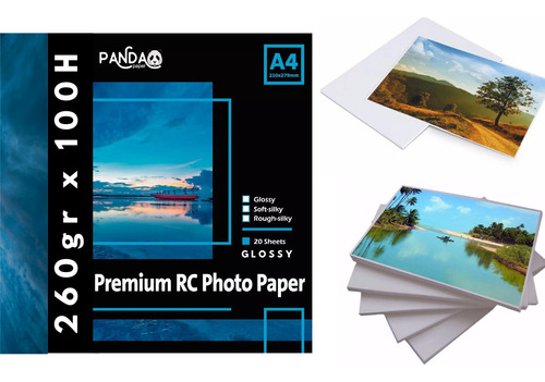 Papel Rc Ultra Premium Glossy A4 100 Hojas Microporo 260g