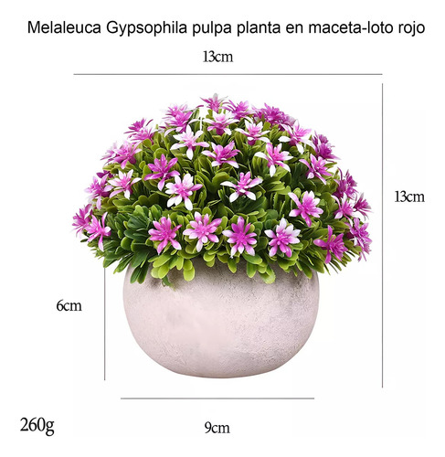 Plantas Artificiales Flor Bonsai En Macetas Decoración 6pcs