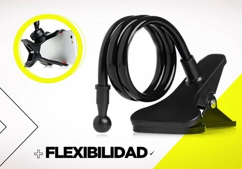 Imagen 7 de 10 de Soporte Celular Cama Mesa Escritorio C/ Pinza Flexible Largo