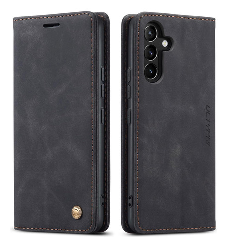 Funda Qltypri Tipo Cartera Para Galaxy A34 Color Negro