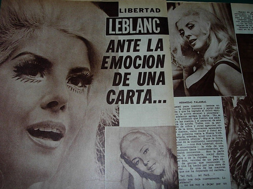 Libertad Leblanc Emocion Carta Clipping Revista Radiolandia