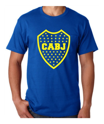 Remera Algodon Boca Juniors Logo Cabj Boquita Clasica Azul