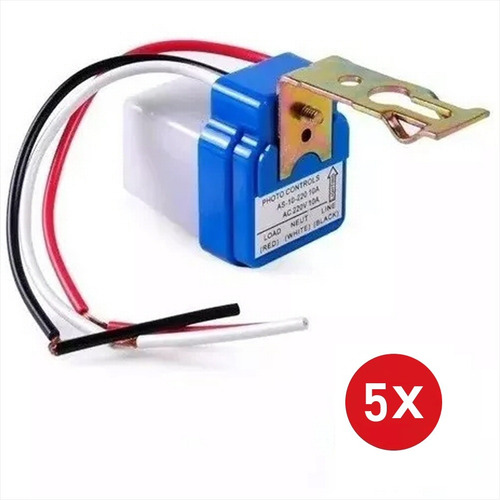 Imagen 1 de 7 de Pack 5 Fotocelda Sensor Encendido Luminarias Para 220v, 10a