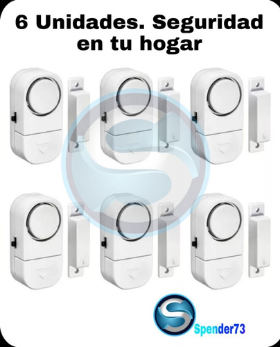 Alarma Para Puerta O Ventana, Sensor De Apertura. 6 Unidades