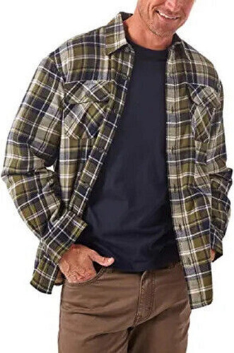 Camisa Wrangler Hombre Termica  Interior Felpa Talla Grande