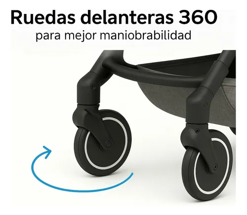 Cochecito De Bebe Ultra Liviano Cartan Plegable Con Huevito