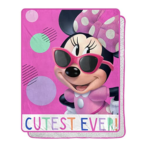 Manta De Sherpa Minnie Mouse Silk Touch, 40  X 50 , Cut...