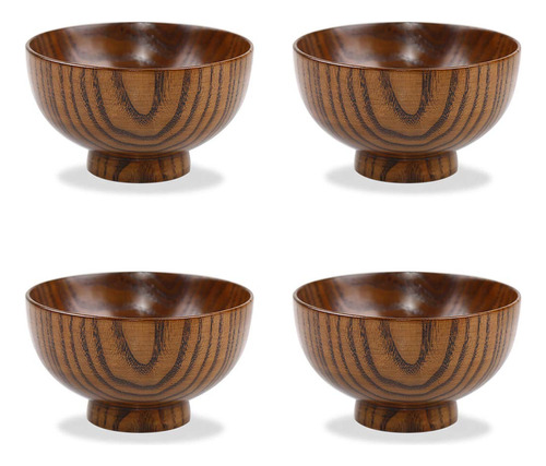 Cuenco De Madera De Estilo Japones Para Servir Arroz, Sopa,