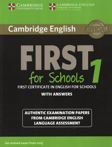 Cambridge English First For Schools 1 (2015) Student\'s Boo