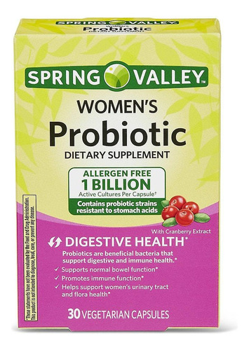 Spring Valley  Probiotico Para Mujeres Con Arándanos Rojos
