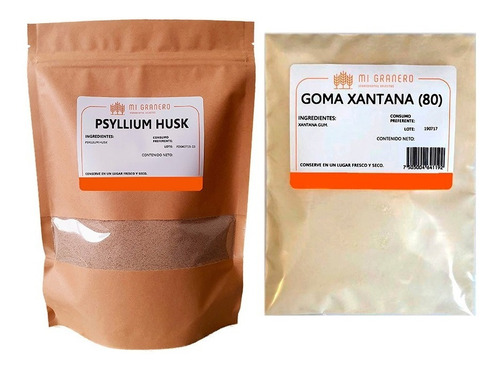 Psyllium Husk Y Goma Xantana 500 Gramos A Granel