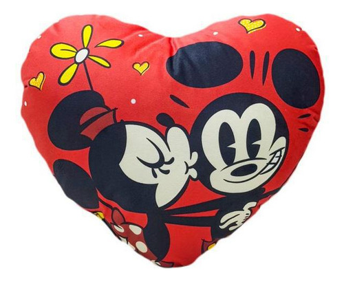 Almofada Mickey E Minnie Coração 23 X 34 Cm