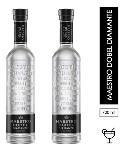 PACK 2 Tequila Maestro Dobel Diamante 700ML