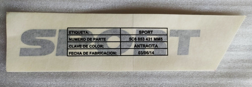 Stiker  Sport  Para Jetta Original ®