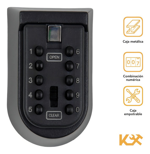 Caja Seguridad Digitos Empotrable 11 Cm Guardar Llaves Valor Color Negro
