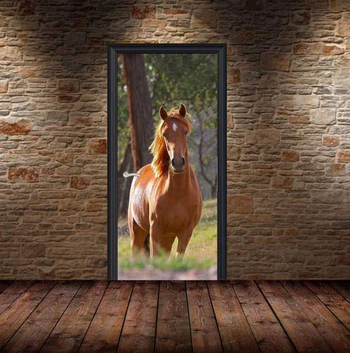 Vinilo Para Puerta Caballo Horse Animal Naturaleza M14