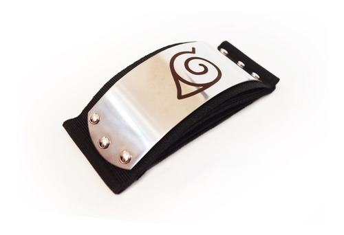 Naruto Bandana Vincha Konoha Negra - Inoxidable Premium