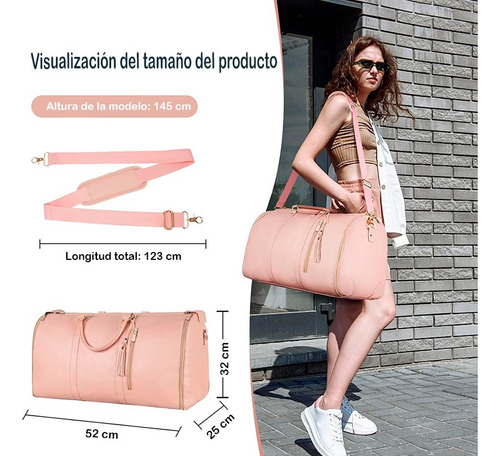 Bolso Viral Mano Amazon Plegable Viaje Desmontable Armable ! Rosa Lisa