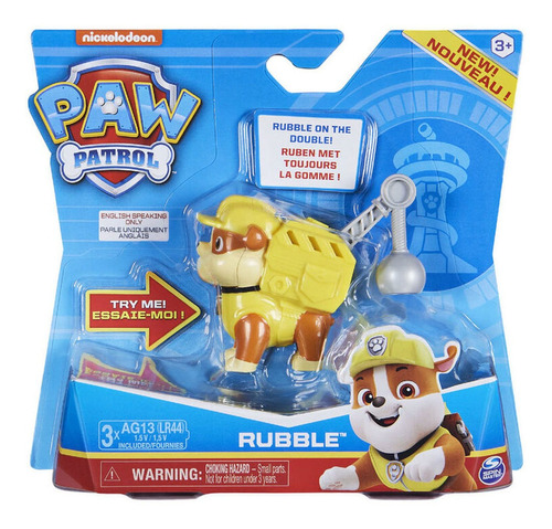 Patrulha Canina - Rubble Mini Figura Com Som Sunny Original