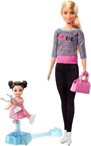 Barbie Patinadora Muñeca + Bebe Playset Juguete Niña