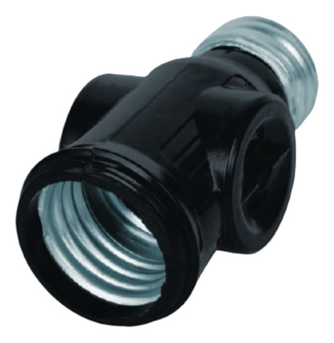 10 Pack Socket Portalampara Doble Ladron Negro Aksi
