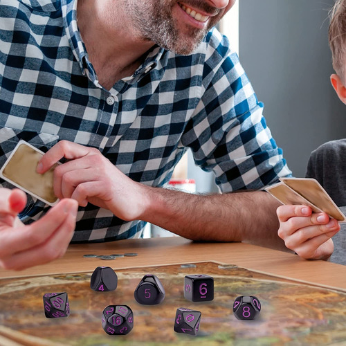 Juego De Rol Dados Austor Negro Y Púrpura