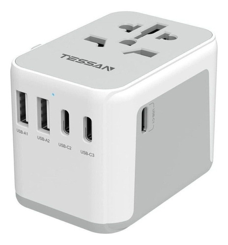 Adaptador De Corriente Para Viajar Por Todo El Mundo, 3 Usb-