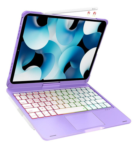 Kvago Funda Para iPad Air 10.9 Teclado 5ª Generacion 7 Color