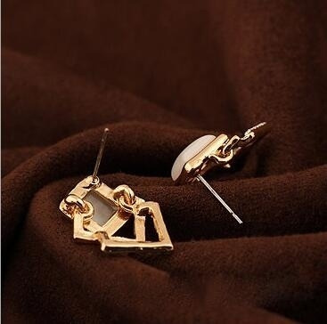 Arete Moda Sparking Rhinestone Geometry Square Opal
