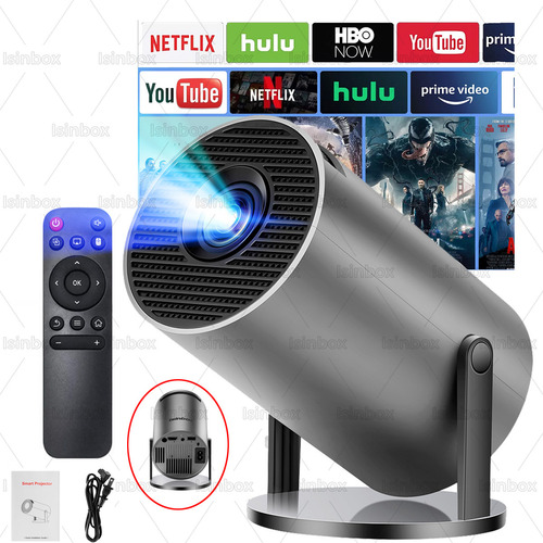 Mini Proyector Profesional 4k Portatil 8k Hy300 Pro Android Wifi Full Hd 1080p 12000 Lm 127v Bluetooth Smart Tv Led Projector Negro