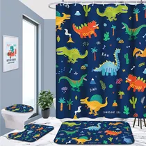 Comprar Cortina De Ducha De Baño Con Divertidos Dinosaurios