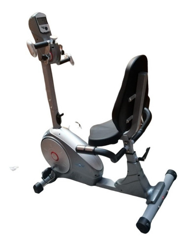 Bicicleta Recumbent Horizontal Magnética Sportfitness Crank Color Gris/Blanco