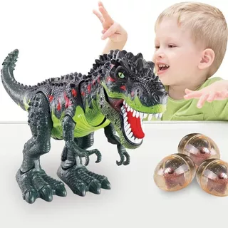 Dinosaurio T-rex Grande Pone Huevo, Bota Humo, Camina Sonido