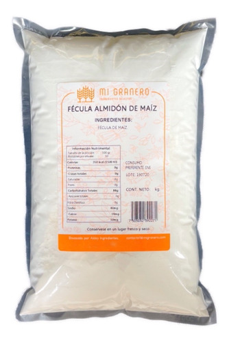 Imagen 1 de 4 de Fécula Almidón De Maíz 1 Kilogramo