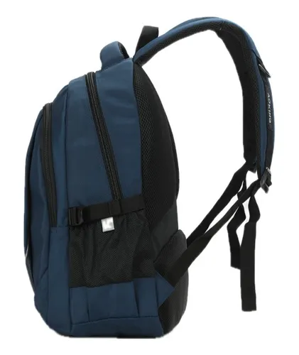 Mochila Ejecutiva Para Notebook - 6 Meses De Color Azul marino Diseño de la tela Liso