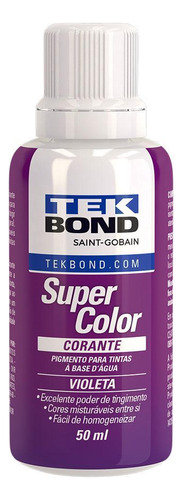 Corante Liquido Tintas Super Color Violeta 50ml Tek Bond