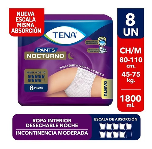 Tena Pants Nocturno Talla Ch/m 8 Unidades