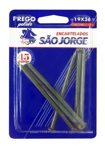 Prego Polido 19x36 C/cabeça - 50g - São Jorge Emb. C/ 10