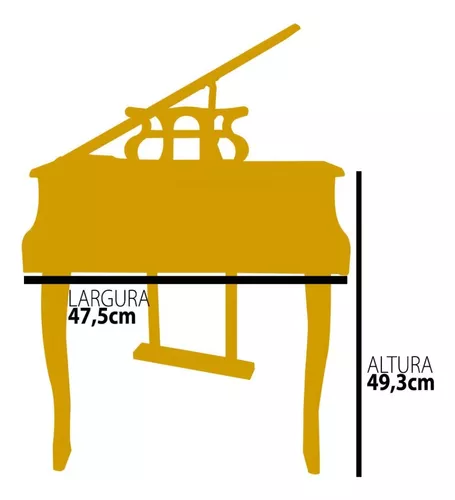 Mini Piano Infantil de Cauda Turbinho 30 Branco