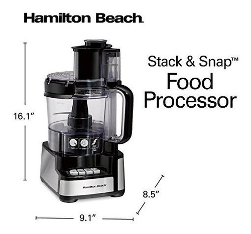 Imagen 3 de 10 de Procesador De Alimentos Hamilton Beach Stack And Snap De 12