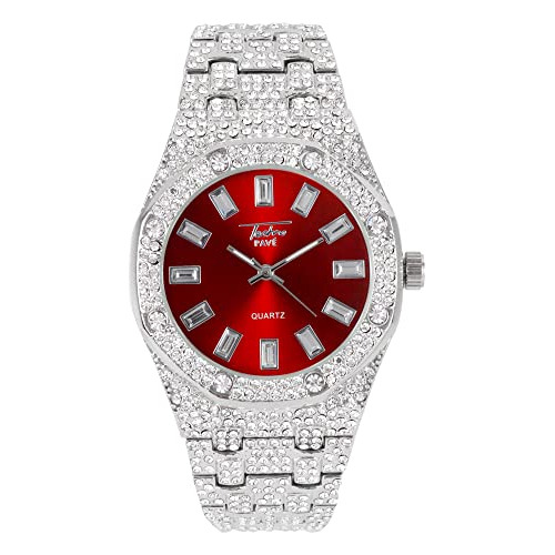 Reloj De Hombre Techno Pave Iced Out 40 Mm Full Bling Diamon